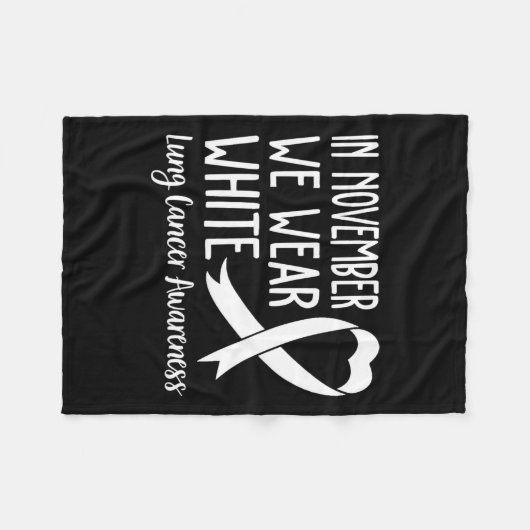 Im November tragen wir Weißer Lungenkrebs Bewussts Fleecedecke (Vorderseite (Horizontal))