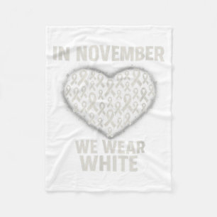 Im November tragen wir weißes Lungenkrebs-Bewussts Fleecedecke