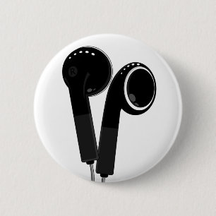 Im Ohr-Kopfhörer-Knopf-Abzeichen Button