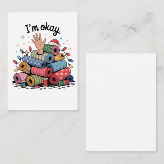 I'm Okay Funny Quilting Christmas Lovers Mitteilungskarte (Vorne/Hinten)