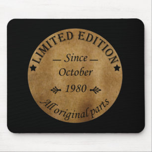 Im Oktober 1980 geboren Elegantes Vintage-Geburtst Mousepad