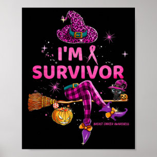 Im Oktober bin ich Überlebender Wir tragen rosa Br Poster
