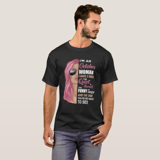 Im Oktober Frau habe ich 3 Sides Oktober Girl Bi T-Shirt (Vorne ganz)