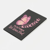 Im Oktober Pink Breast Butterfly Post-it Klebezettel (angewinkelt)