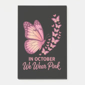 Im Oktober Pink Breast Butterfly Post-it Klebezettel (Vorderseite)