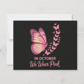 Im Oktober Rosa Brust Schmetterling Einladung