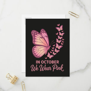 Im Oktober Rosa Brust Schmetterling Einladungspostkarte