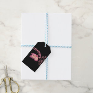 Im Oktober Rosa Brust Schmetterling Geschenkanhänger