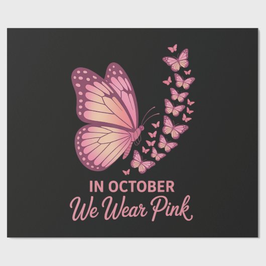 Im Oktober Rosa Brust Schmetterling Geschenkpapier (Flach)