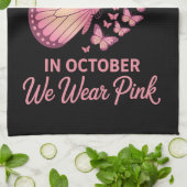 im Oktober rosa Brust Schmetterling Geschirrtuch (Gefaltet)