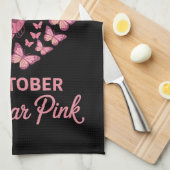 im Oktober rosa Brust Schmetterling Geschirrtuch (Viertel Falte)