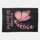 im Oktober rosa Brust Schmetterling Geschirrtuch (Horizontal)