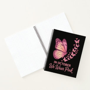 Im Oktober Rosa Brust Schmetterling Notizblock