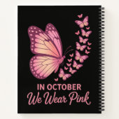 Im Oktober Rosa Brust Schmetterling Notizblock (Rückseite)