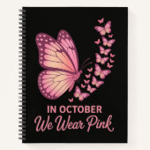 Im Oktober Rosa Brust Schmetterling Notizblock (Vorderseite)
