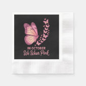 im Oktober rosa Brust Schmetterling Serviette (Vorderseite)
