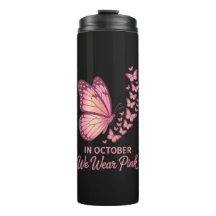 Im Oktober Rosa Brust Schmetterling Thermosbecher
