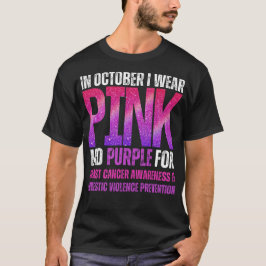 Im Oktober trage ich rosa und für Brustkrebs lila T-Shirt