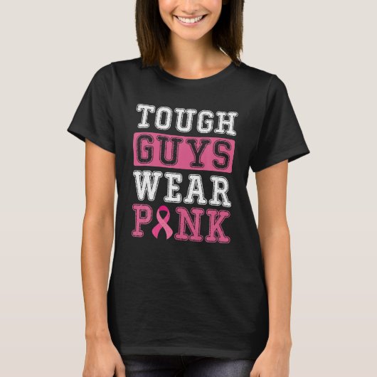 Im Oktober tragen harte Typ rosa Brustkrebs T-Shirt (Vorderseite)