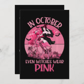 Im Oktober tragen sogar Hexen eine rosa T-Shirt-Br Save The Date (Vorne/Hinten)