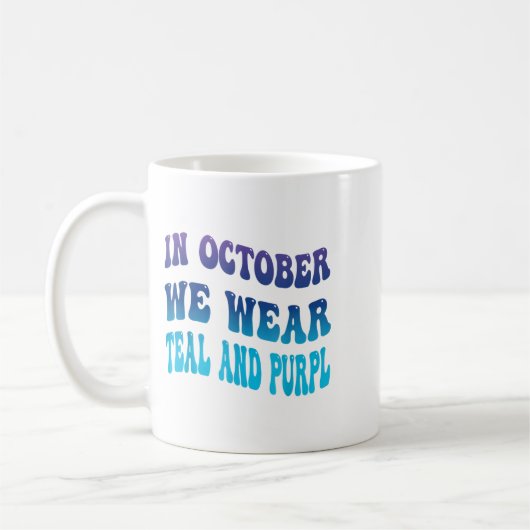 Im Oktober tragen wir Aquamarinen & Purpl Suic Kaffeetasse (Links)