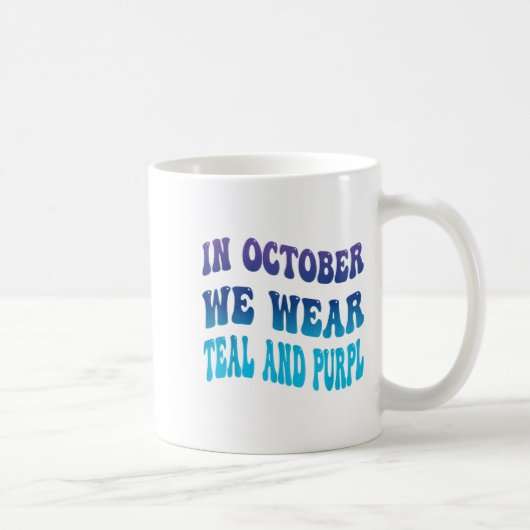 Im Oktober tragen wir Aquamarinen &amp; Purpl Suic Kaffeetasse (Rechts)