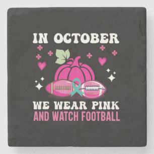 Im Oktober tragen wir das Bewusstsein für rosa Bru Steinuntersetzer