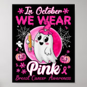 Im Oktober tragen wir das pinkfarbene Brustkrebs-B Poster (Vorne)