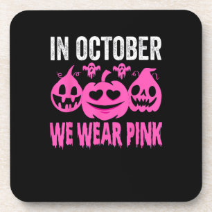 Im Oktober tragen wir die Pink Breast Cancer Pumpk Getränkeuntersetzer