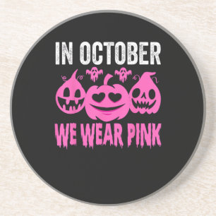 Im Oktober tragen wir die Pink Breast Cancer Pumpk Getränkeuntersetzer
