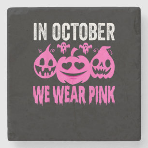 Im Oktober tragen wir die Pink Breast Cancer Pumpk Steinuntersetzer
