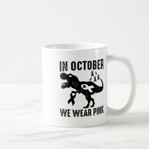 Im Oktober tragen wir ein pinkfarbenes Brustkrebsb Kaffeetasse