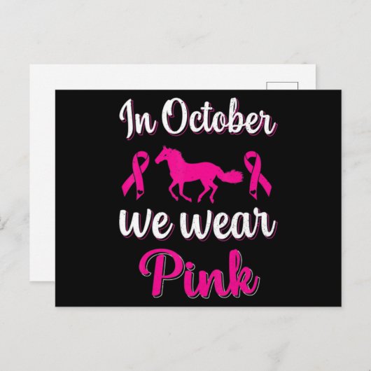 Im Oktober tragen wir ein pinkfarbenes Brustkrebsb Postkarte (Vorne/Hinten)