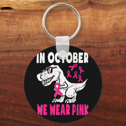 Im Oktober tragen wir ein pinkfarbenes Brustkrebsb Schlüsselanhänger (Vorderseite)
