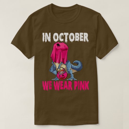 Im Oktober tragen wir ein pinkfarbenes Brustkrebsb T-Shirt (Design vorne)