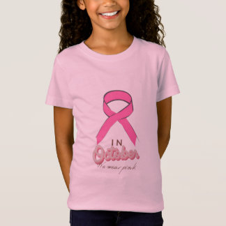 Im Oktober tragen wir ein rosa Brustkrebs-Bewussts T-Shirt