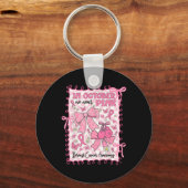 Im Oktober tragen wir eine pinkfarbene Brustkrebse Schlüsselanhänger (Vorderseite)