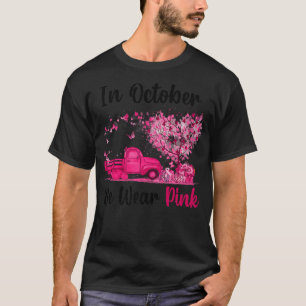 Im Oktober tragen wir eine rosa Brustkrebssäule T-Shirt