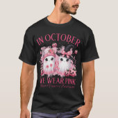 Im Oktober tragen wir eine rosa Geisterhexe Brust T-Shirt (Vorderseite)