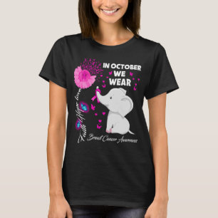 Im Oktober tragen wir einen rosa Brustkrebs-Elefan T-Shirt