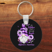 Im Oktober tragen wir Lila Gnome Alzheimer Awarene Schlüsselanhänger (Vorderseite)