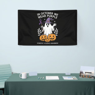 Im Oktober tragen wir Lila Häusliche Gewalt Geist  Banner