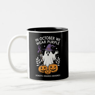 Im Oktober tragen wir lila Häusliche Gewalt Geist  Zweifarbige Tasse