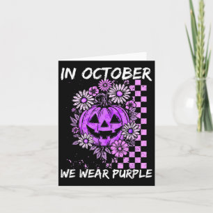 Im Oktober tragen wir lila Häusliche Gewalt Vintag Karte