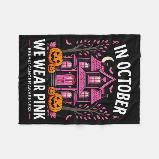 Im Oktober tragen wir Nk Brustkrebs-Bewusstsein Fr Fleecedecke (Vorderseite (Horizontal))