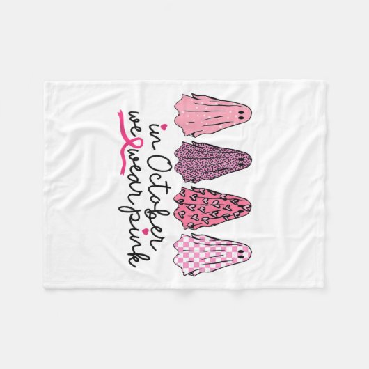 Im Oktober tragen wir Nk Ghost Boo Halloween Breas Fleecedecke (Vorderseite (Horizontal))