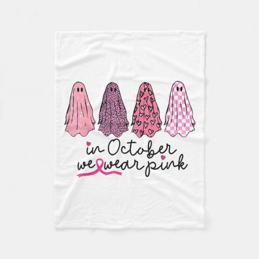 Im Oktober tragen wir Nk Ghost Boo Halloween Breas Fleecedecke (Vorderseite)