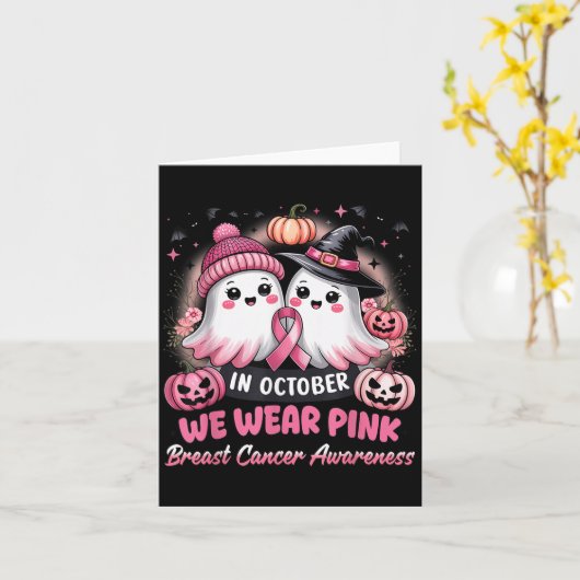 Im Oktober tragen wir Nk Ghost Witch Brustkrebs Au Karte (Gelbe Blume)