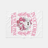 Im Oktober tragen wir NK Halloween Breastkrebs Kri Fleecedecke (Vorderseite (Horizontal))