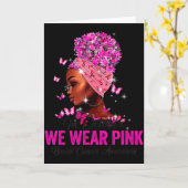 Im Oktober tragen wir Nk Schwarz Frauen Brustkrebs Karte (Gelbe Blume)